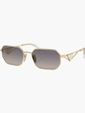 Prada 58mm Rectangular Sunglasses - BLUE MIRROR/ GOLD
